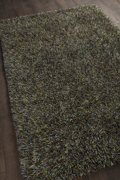 Chandra Astrid AST-14300 Yellow and Brown and Green and Blue and Ivory rug, angled side view