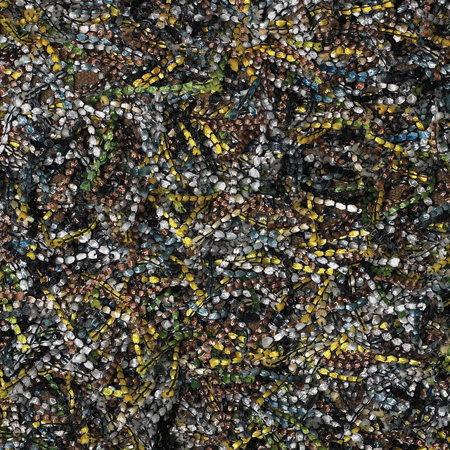 Chandra Astrid AST-14300 Yellow and Brown and Green and Blue and Ivory rug, texture close-up