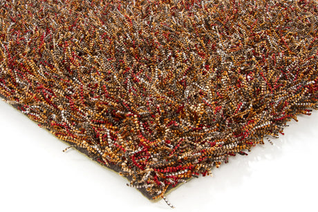 Chandra Astrid AST-14301 Red and Orange and Brown and Grey and Black rug, corner detail