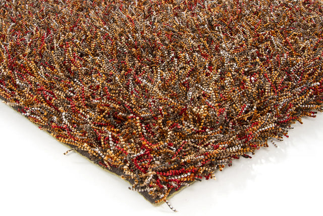 Chandra Astrid AST-14301 Red and Orange and Brown and Grey and Black rug, corner detail