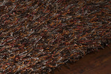 Chandra Astrid AST-14301 Red and Orange and Brown and Grey and Black rug, side detail view