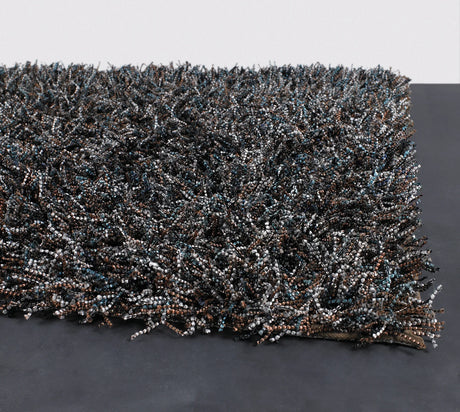 Chandra Astrid AST-14303 Brown and Blue and Grey and Black rug, corner detail