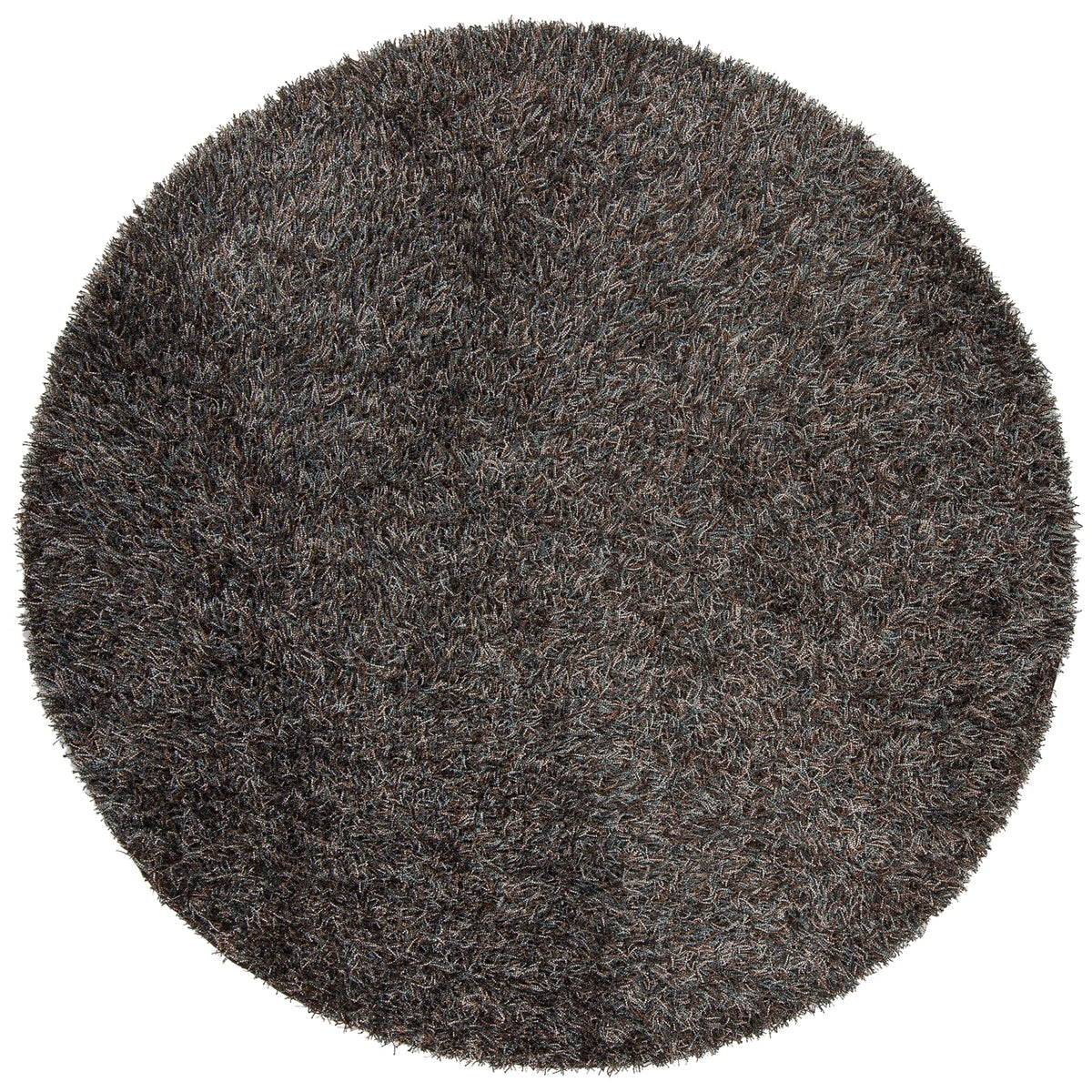 Chandra Astrid AST-14303 Brown and Blue and Grey and Black round rug, flat view