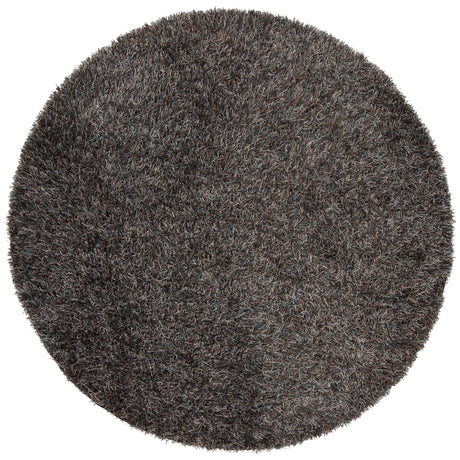 Chandra Astrid AST-14303 Brown and Blue and Grey and Black round rug, flat view