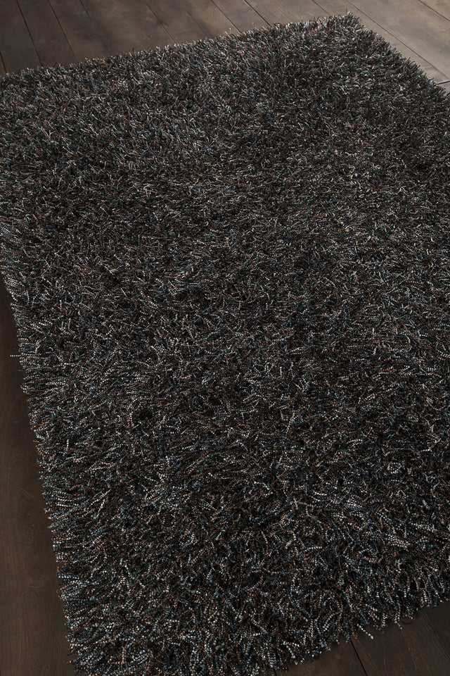 Chandra Astrid AST-14303 Brown and Blue and Grey and Black rug, angled side view