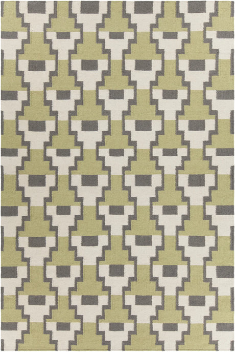 Chandra Avon AVO-34402 Green and Grey and White rug, flat view