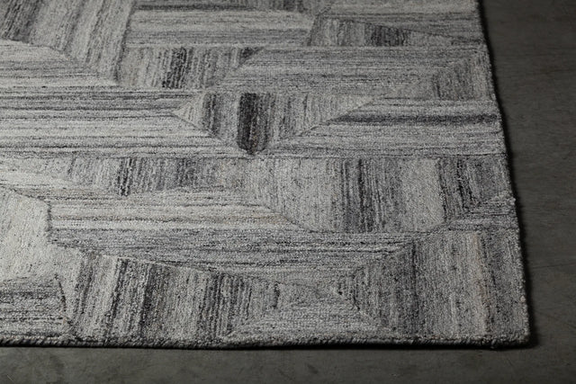 Chandra Avril AVR-49200 Grey and White rug, corner detail