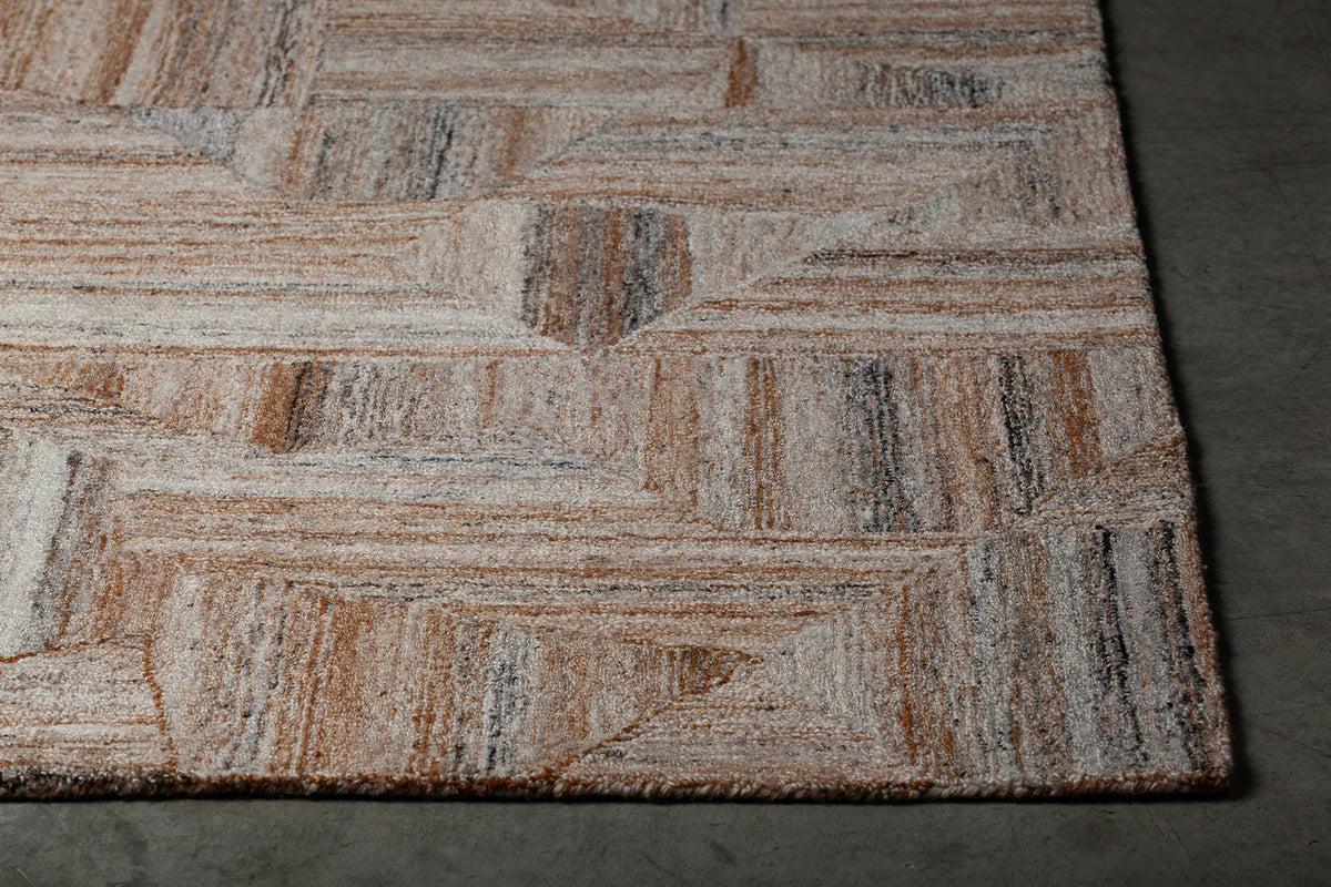 Chandra Avril AVR-49201 Brown and Grey and White rug, corner detail