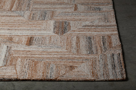 Chandra Avril AVR-49201 Brown and Grey and White rug, corner detail