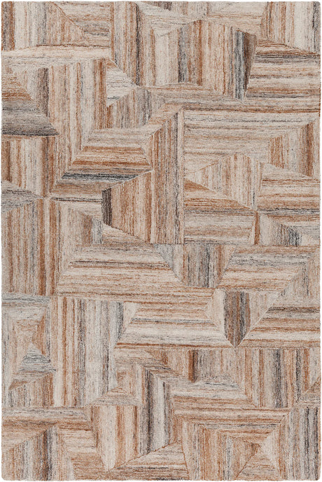 Chandra Avril AVR-49201 Brown and Grey and White rug, flat view