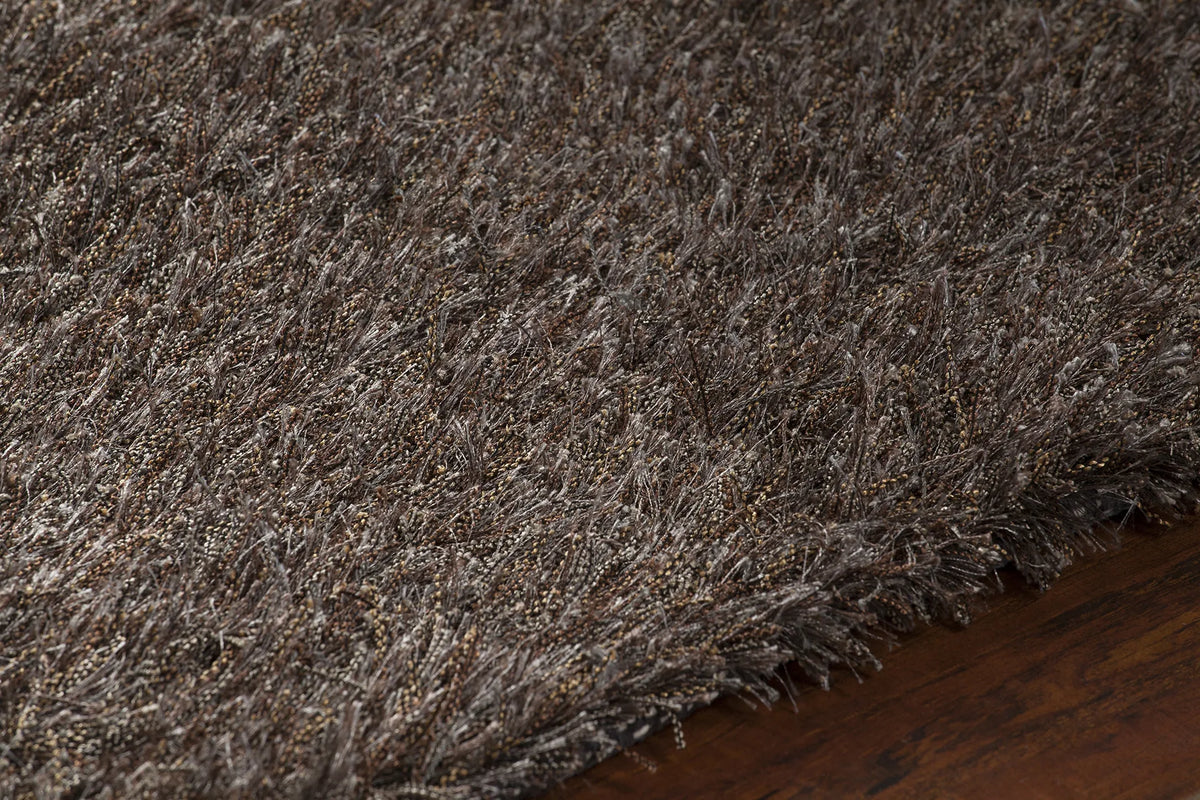 Chandra Barun BAR-21302 Brown and Ivory and Gold rug, side detail view