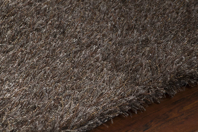 Chandra Barun BAR-21302 Brown and Ivory and Gold rug, side detail view