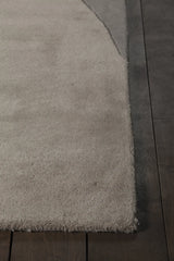 Chandra Bense Garza BEN-3003 Grey and Blue and Black rug, corner detail