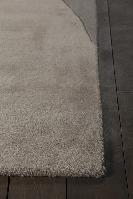 Chandra Bense Garza BEN-3003 Grey and Blue and Black rug, corner detail