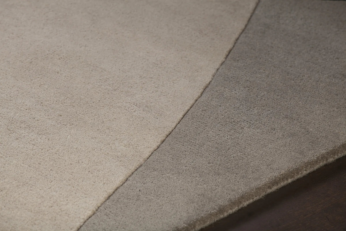 Chandra Bense Garza BEN-3003 Grey and Blue and Black rug, side detail view