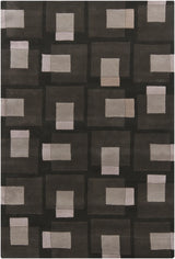 Chandra Bense Garza BEN-3009 Black and Grey and Ivory rug, flat view