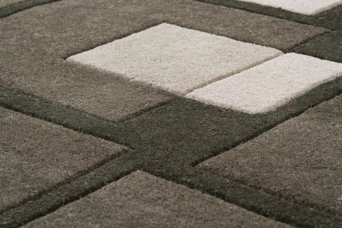 Chandra Bense Garza BEN-3009 Black and Grey and Ivory rug, texture close-up
