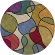 Chandra Bense Garza BEN-3011 Multi round rug, flat view
