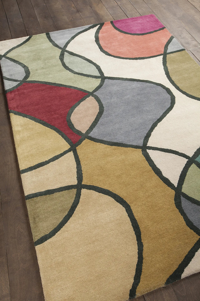Chandra Bense Garza BEN-3011 Multi rug, angled side view