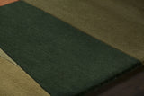 Chandra Bense Garza BEN-3014 Green and Orange rug, side detail view