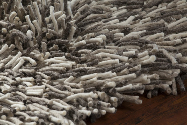 Chandra Big Jos BIG-20803 Grey and Ivory rug, side detail view