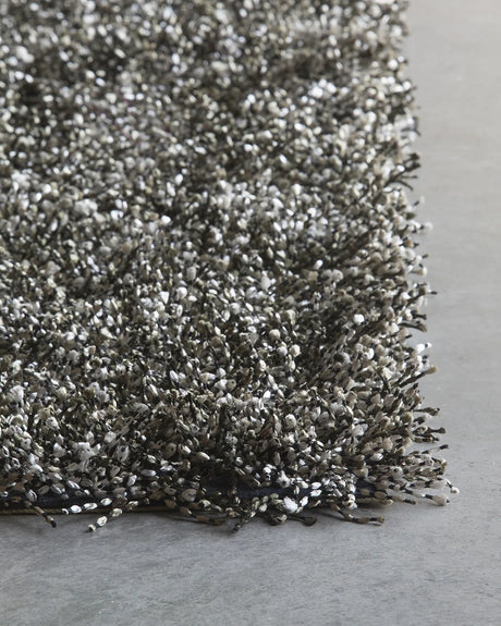 Chandra Blossom BLO-29400 Charcoal and Grey and Ivory rug, corner detail