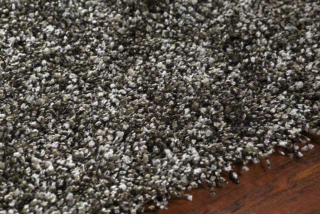 Chandra Blossom BLO-29400 Charcoal and Grey and Ivory rug, side detail view