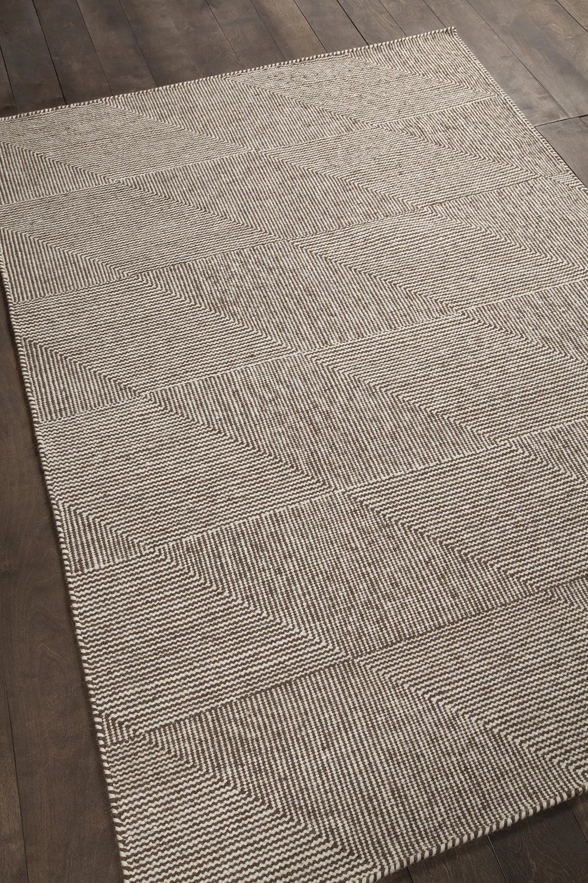 Chandra Bristol BRI-35808 Brown and White rug, angled side view