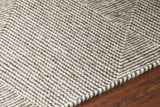 Chandra Bristol BRI-35808 Brown and White rug, side detail view
