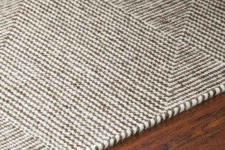 Chandra Bristol BRI-35808 Brown and White rug, side detail view