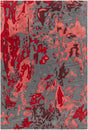 Chandra Brynn BRY-42700 Red and Grey rug, flat view