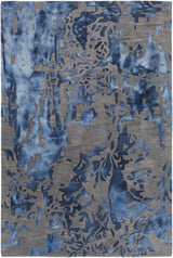 Chandra Brynn BRY-42702 Blue and Grey rug, flat view