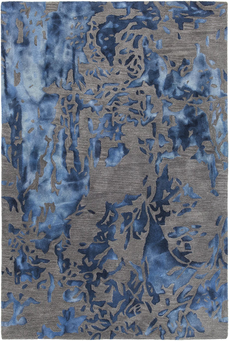 Chandra Brynn BRY-42702 Blue and Grey rug, flat view