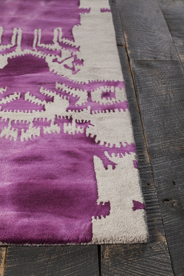 Chandra Cailin CAI-42000 Pink and Beige rug, corner detail