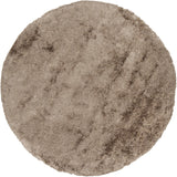 Chandra Celecot CEL-4701 Taupe round rug, flat view
