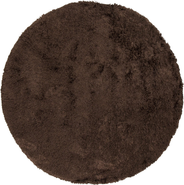 Chandra Celecot CEL-4703 Dark Brown round rug, flat view