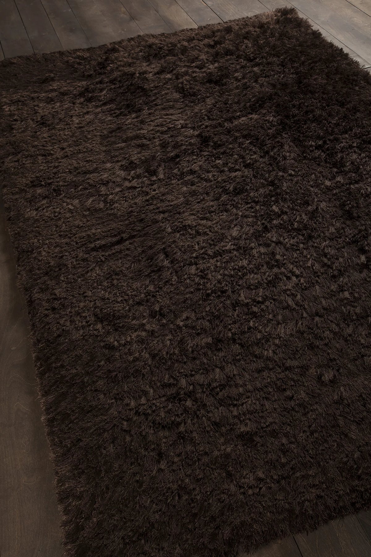Chandra Celecot CEL-4703 Dark Brown rug, angled side view