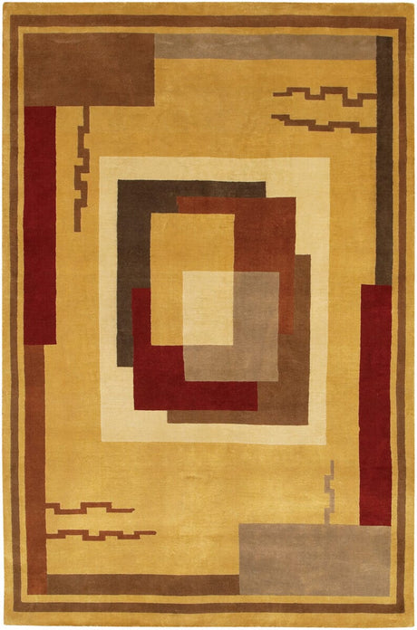 Chandra Aadi Aad1301 Gold / Burgundy / Brown Rugs - Chandra - aad1301 - 576