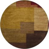 Chandra Aadi Aad1385 Green / Gold / Burgundy / Brown Rugs.