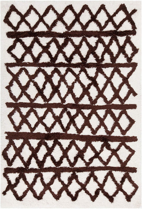 Chandra Aerona Aer40002 White / Brown Rugs.