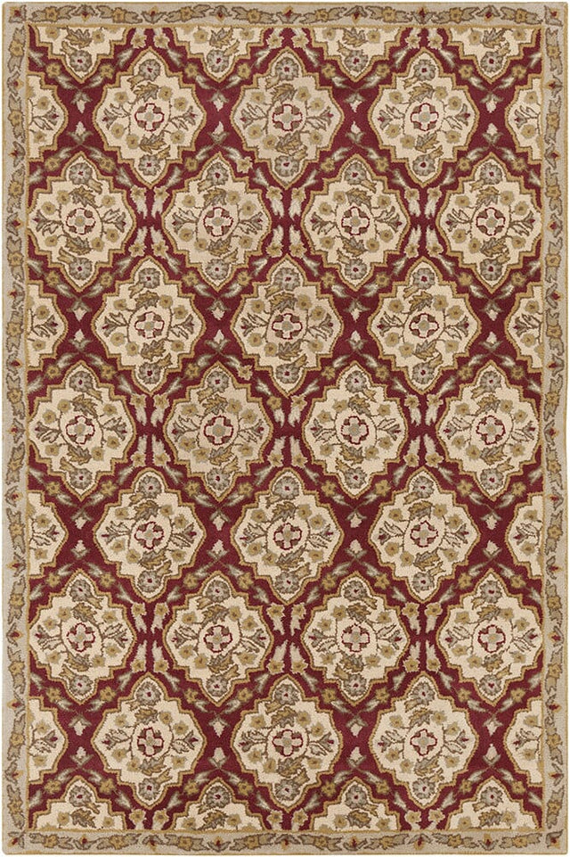 Chandra Allie All126 Burgundy / Cream / Tan / Gold Rugs - Chandra - all126 - 576