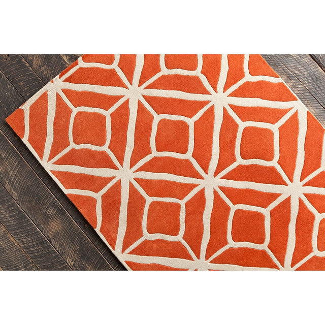 Chandra Allie All191 Orange / Cream Rugs.