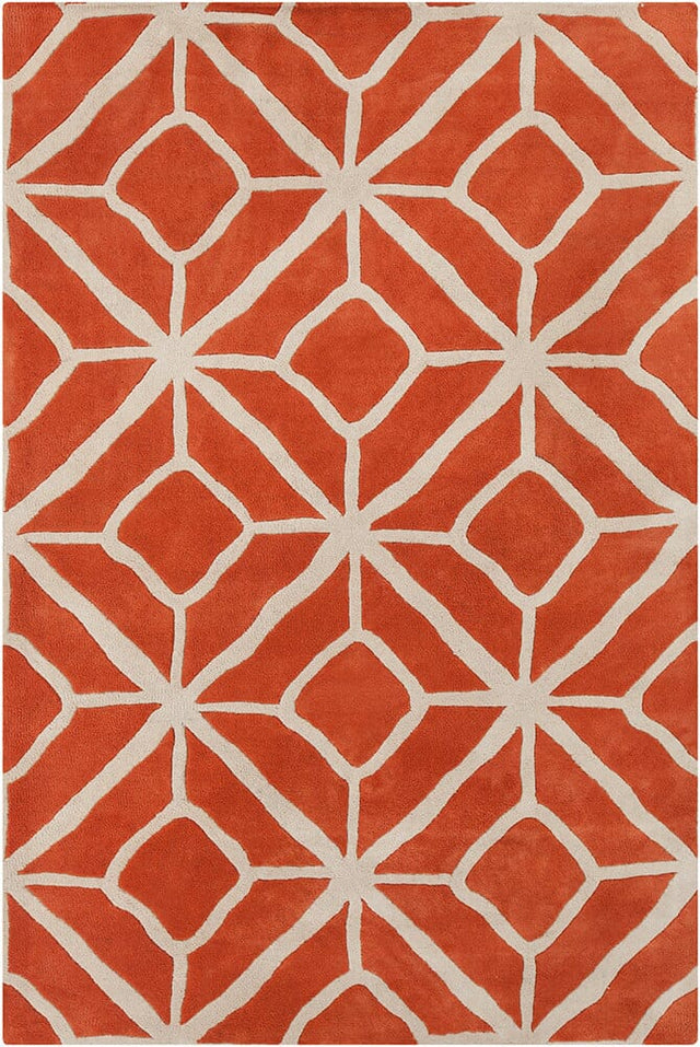 Chandra Allie All191 Orange / Cream Rugs.