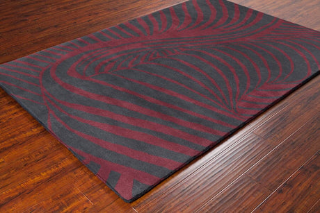 Chandra Allie All201 Black / Burgundy Rugs.