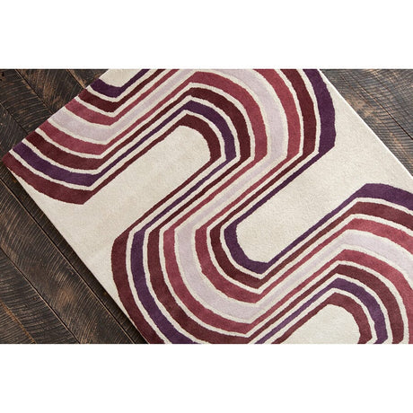 Chandra Allie All203 Cream / Purple / Burgundy Rugs.