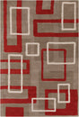 Chandra Allie All216 Taupe / Red / Cream Rugs.