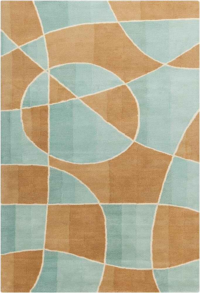Chandra Allie All37 Brown / Ivory / Blue Rugs.