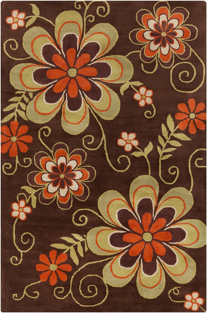 Chandra Allie All73 Brown / Green / Orange / White Rugs.