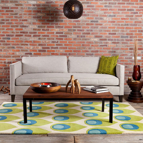 Chandra Allie Ste52175 Blue / Green / Cream Rugs.