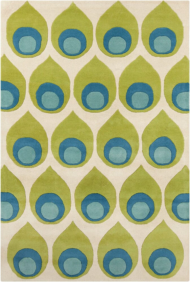 Chandra Allie Ste52175 Blue / Green / Cream Rugs.